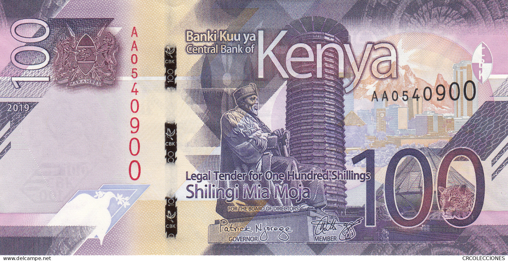 BILLETE KENIA 100 SHILLINGS 2019 P-53a SIN CIRCULAR  - Autres - Afrique