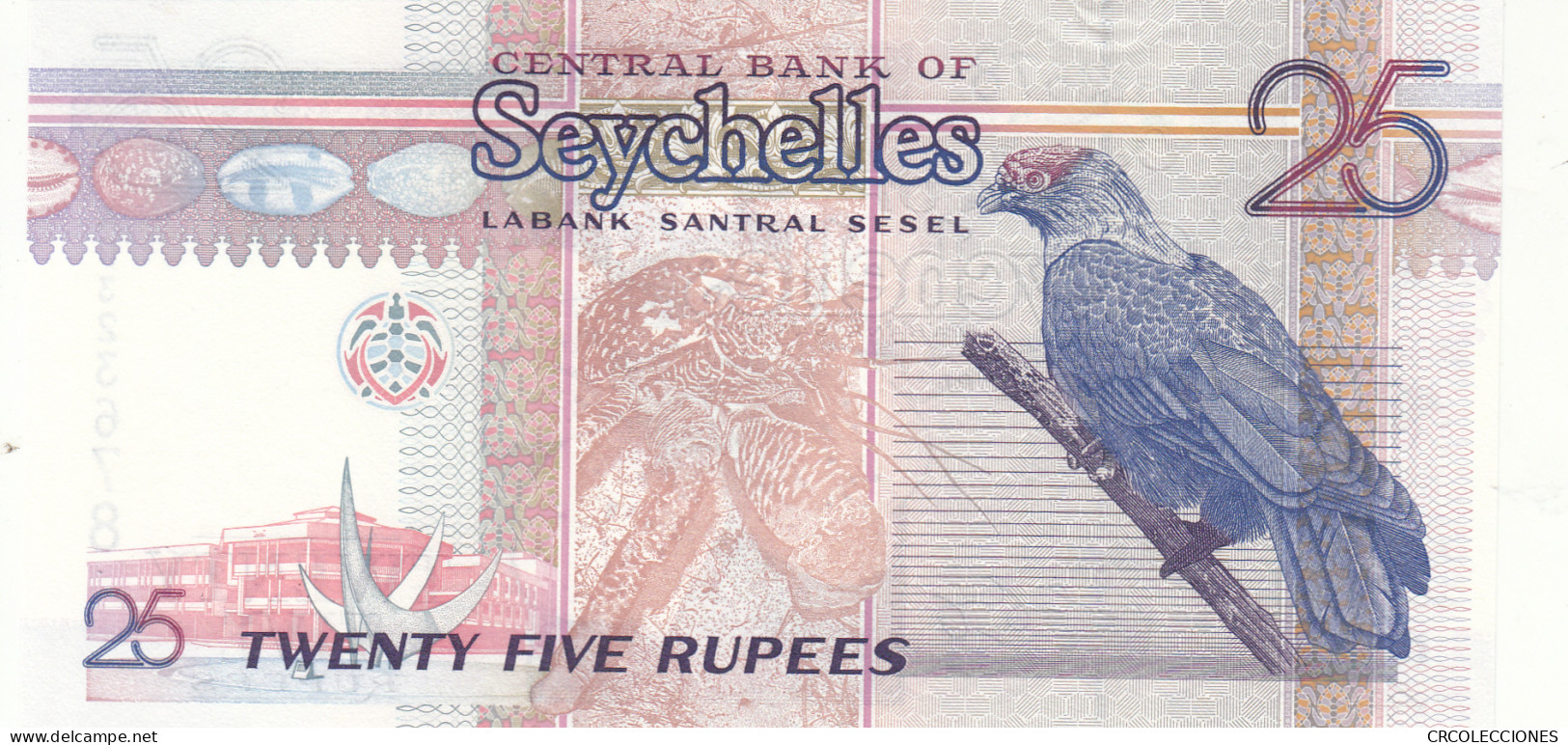 BILLETE ISLAS SEYCHELLES 25 RUPEES 2008 P-37a.2 SIN CIRCULAR  - Autres - Afrique