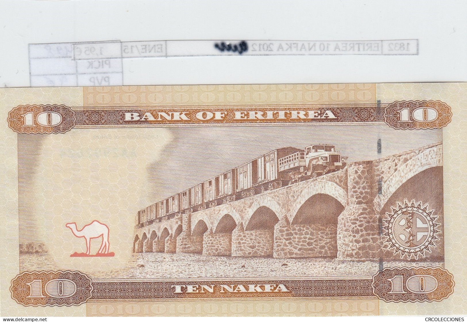 BILLETE ERITREA 10 NAFKA 2012 P-11a SIN CIRCULAR - Autres - Afrique