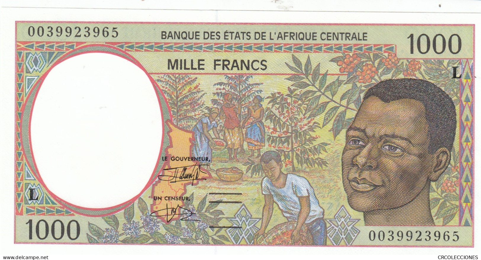 BILLETE GABON 1.000 FRANCOS 2000 P-402Lg SIN CIRCULAR - Sonstige – Afrika