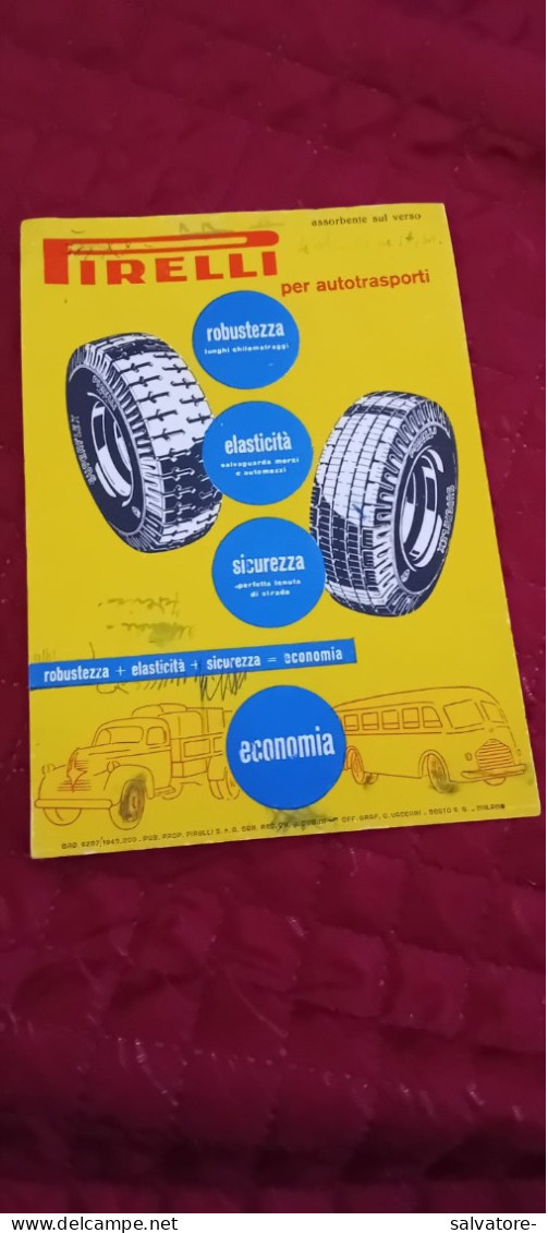 PUBBLICITARIO PIRELLIGOMME PER AUTOTRASPORTI- ANNI 40 - Werbung