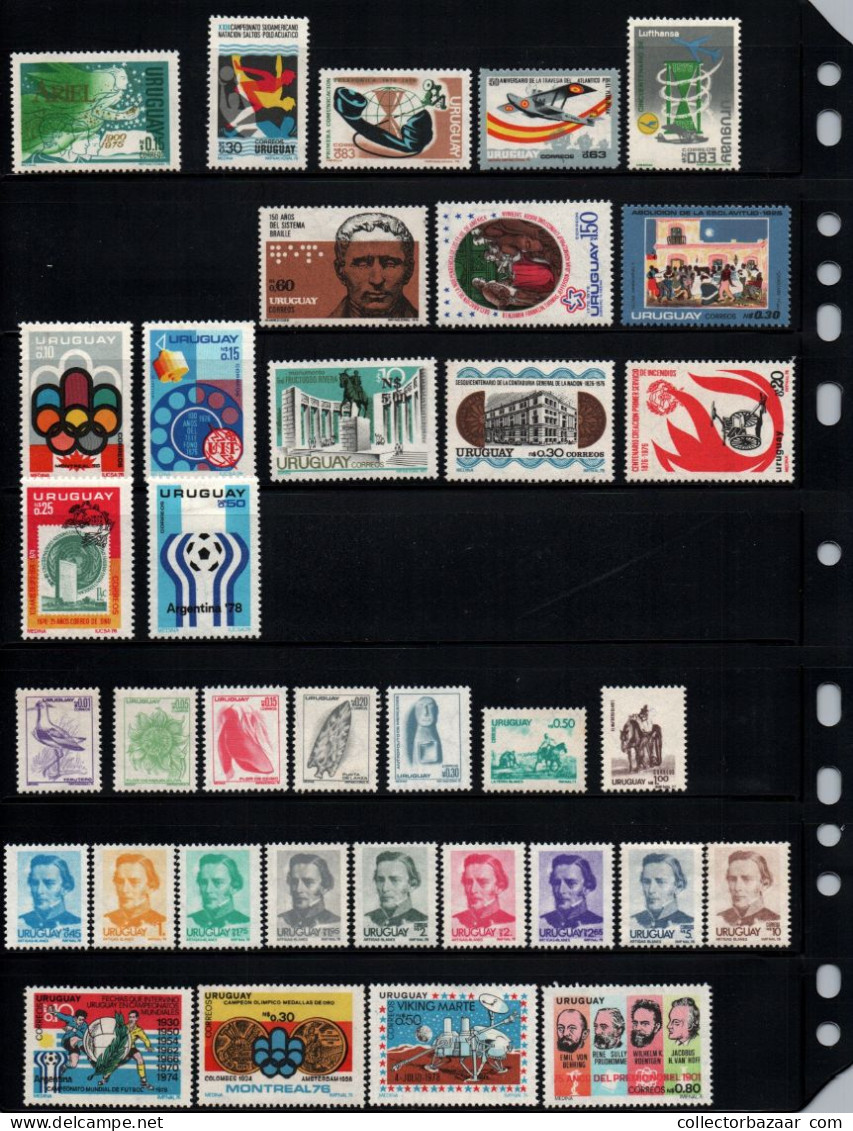 1976 - 1978 Uruguay Stamps Collection Very Complete ** MNH - Uruguay