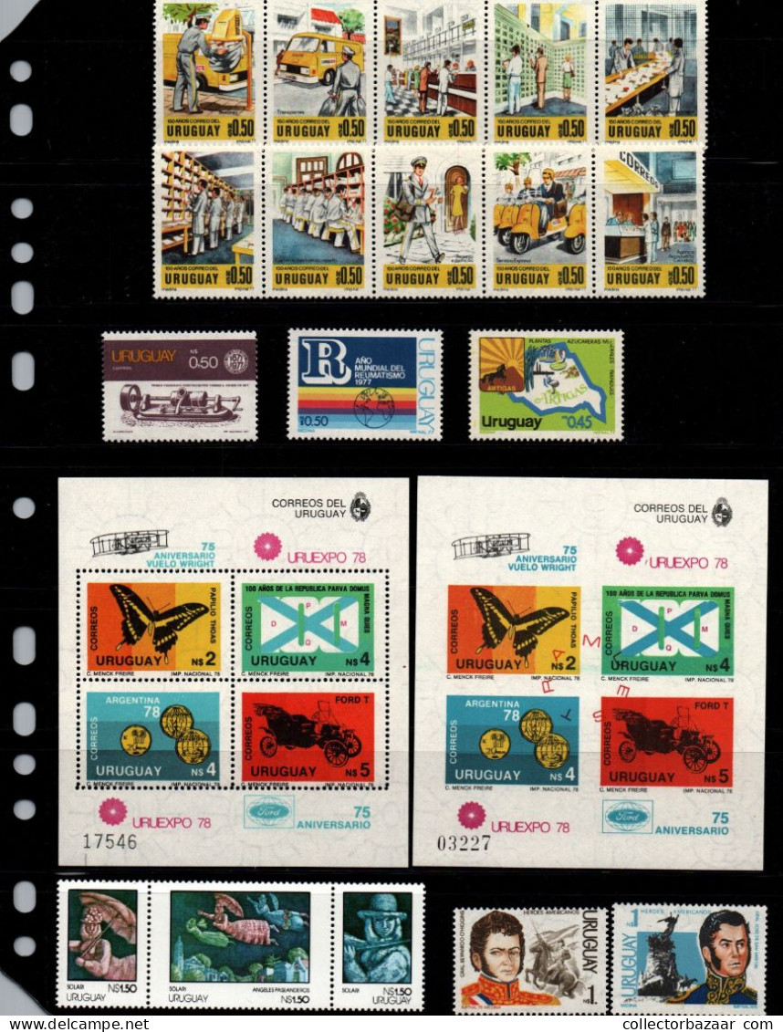 1976 - 1978 Uruguay Stamps Collection Very Complete ** MNH - Uruguay