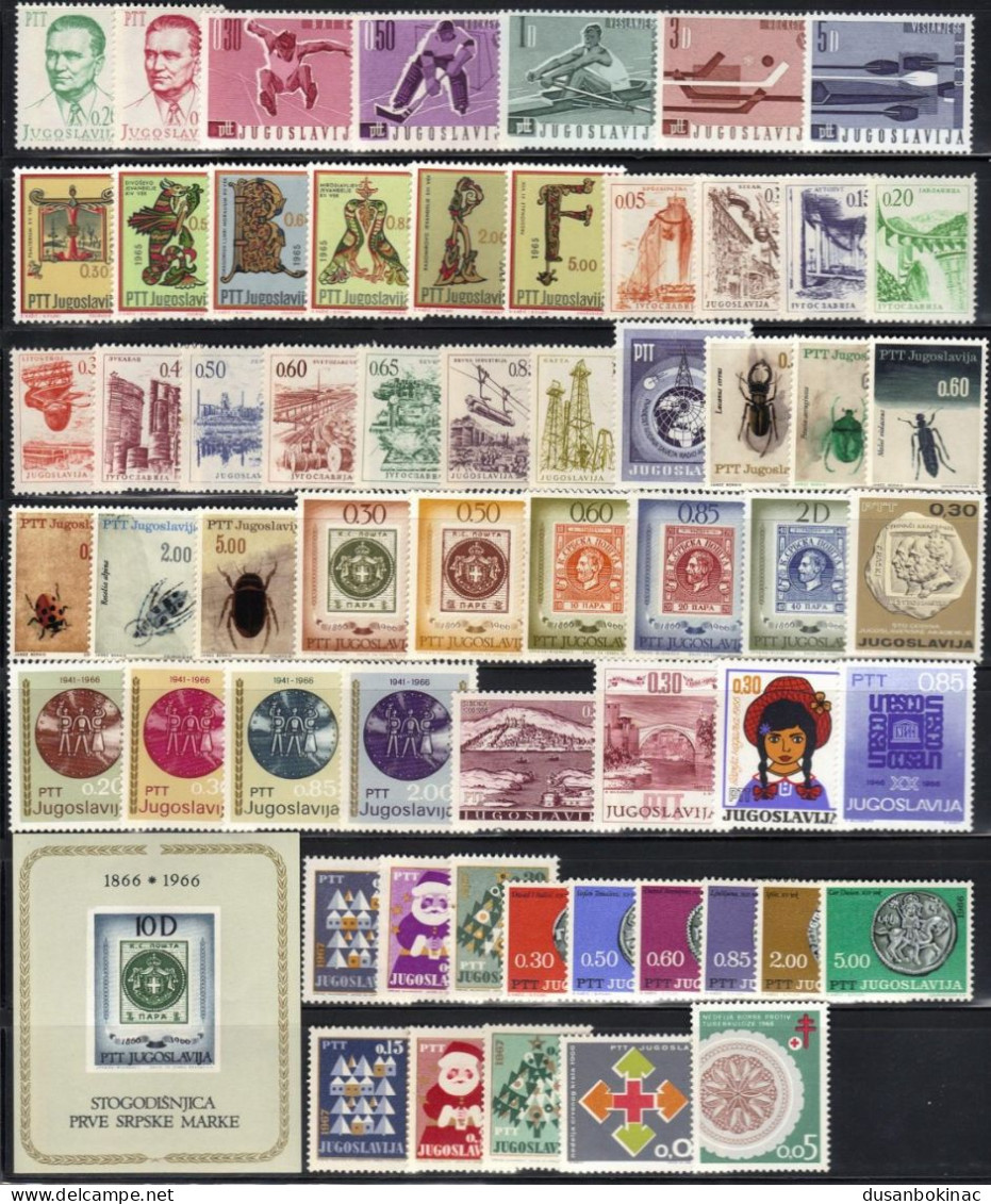 Yugoslavia-Complete Year 1966, MNH (without Surcharges) - Usados