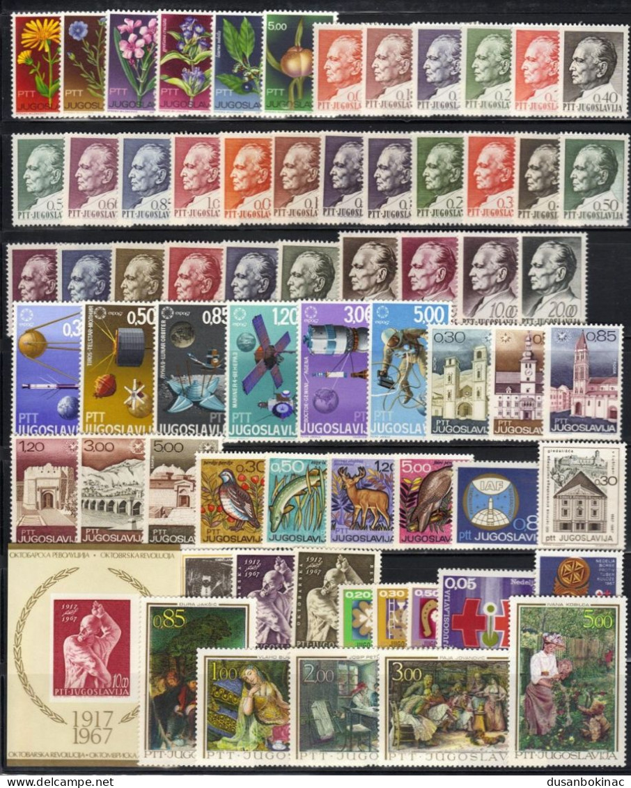 Yugoslavia-Complete Year 1967, MNH (without Surcharges) - Usati