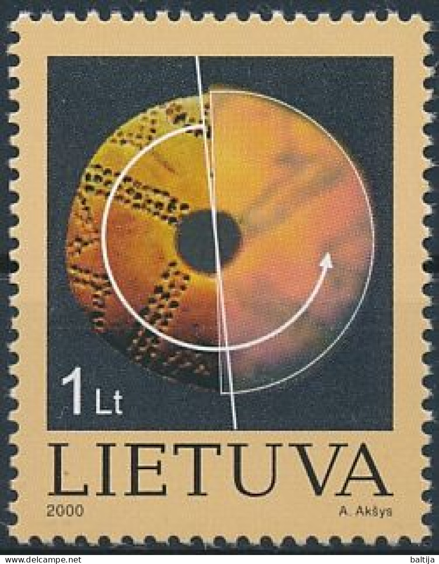 Mi 748 ** MNH / Turn Of The Millennium, Geocentric World Model Engraved In Amber - Lithuania