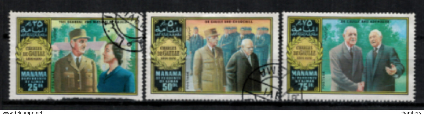 Arabie Du Sud-est - Manama - "Charles De Gaulle" - Oblitérés (3/5) N° 58 De 1971 - Asia (Other)