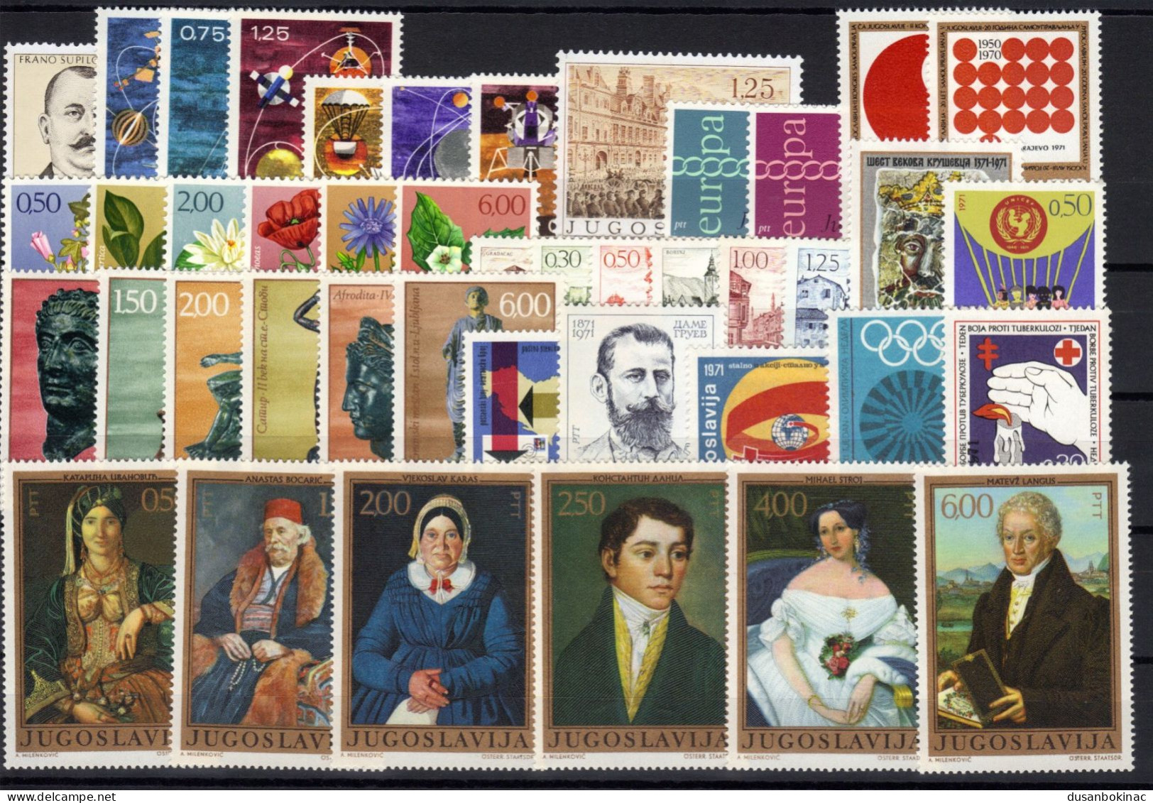 Yugoslavia-Complete Year 1971, MNH (without Surcharges) - Neufs