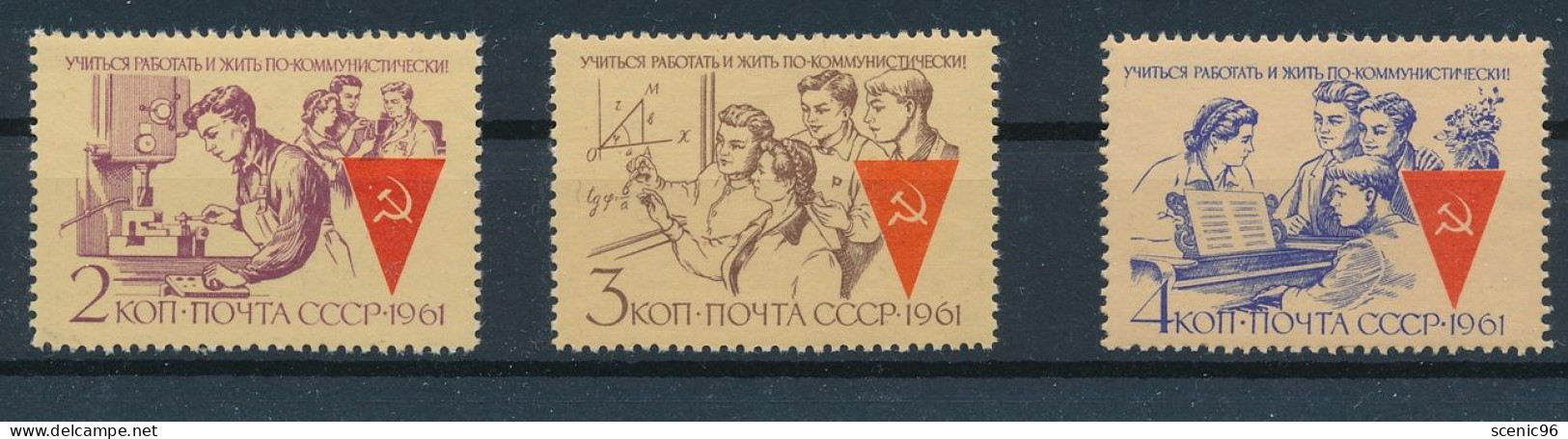 Russia 1961, Communism Perspectives;Mi#2537-38,2553;MNH - Ongebruikt