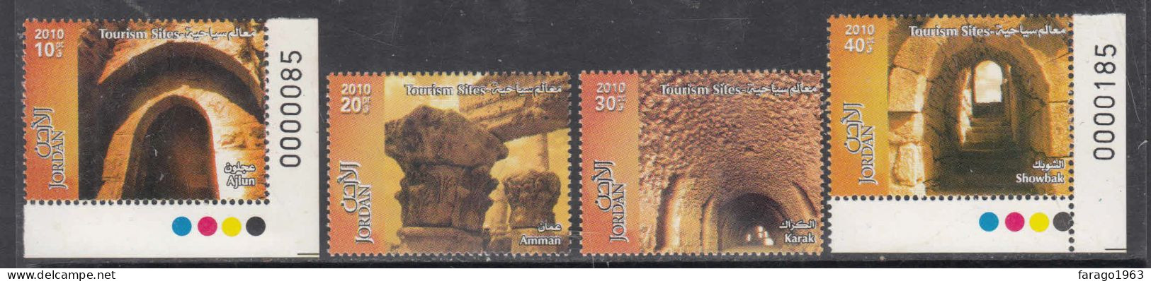 2010 Jordan Tourism Sites Complete Set Of 4 MNH - Jordania