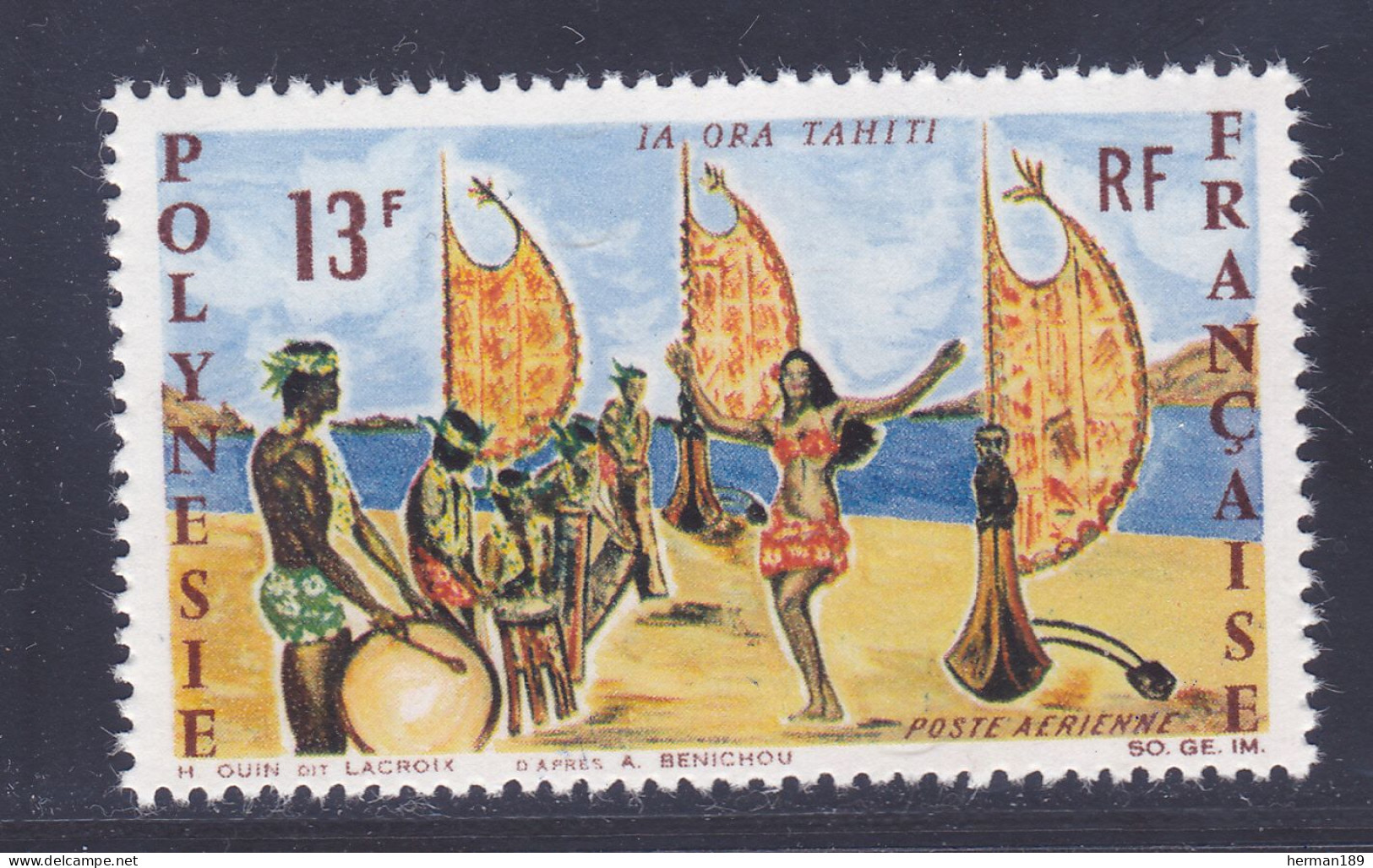 POLYNESIE AERIENS N°   21 ** MNH Neuf Sans Charnière, TB (D7466) Danse Tahitienne - 1966 - Neufs