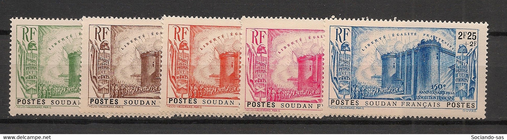 SOUDAN - 1939 - N°YT. 105 à 109 - Révolution - Série Complète - Neuf Luxe ** / MNH / Postfrisch - Unused Stamps