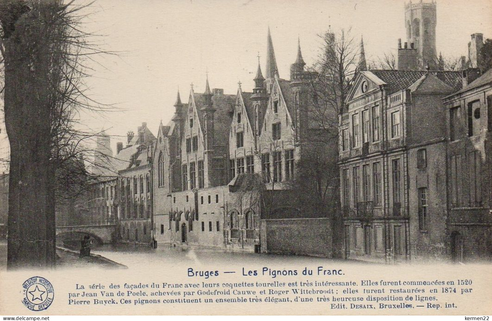 CPA BELGIQUE BRUGES LES PIGNONS DU FRANC - Brugge