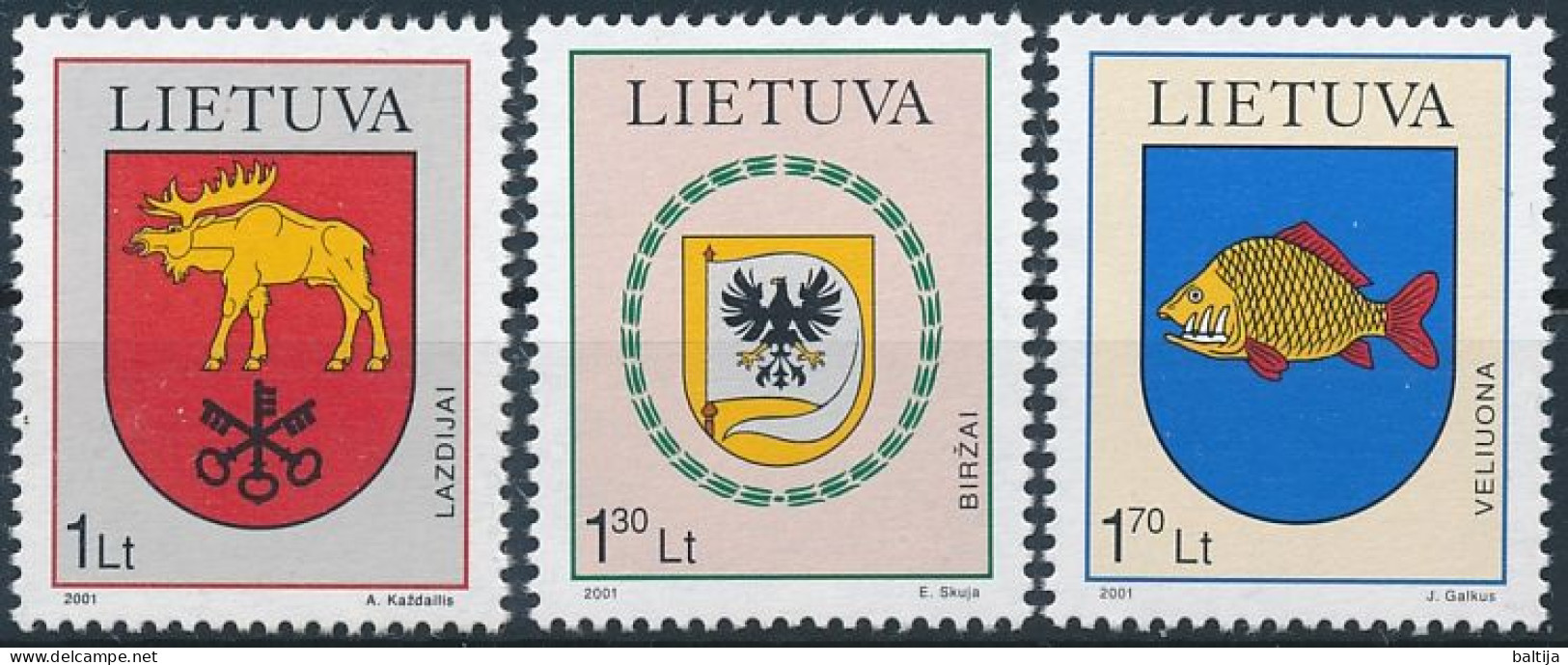 Mi 774-776 ** MNH / Heraldry, Town Coat Of Arms, Lazdijai, Biržai, Veliuona - Lithuania