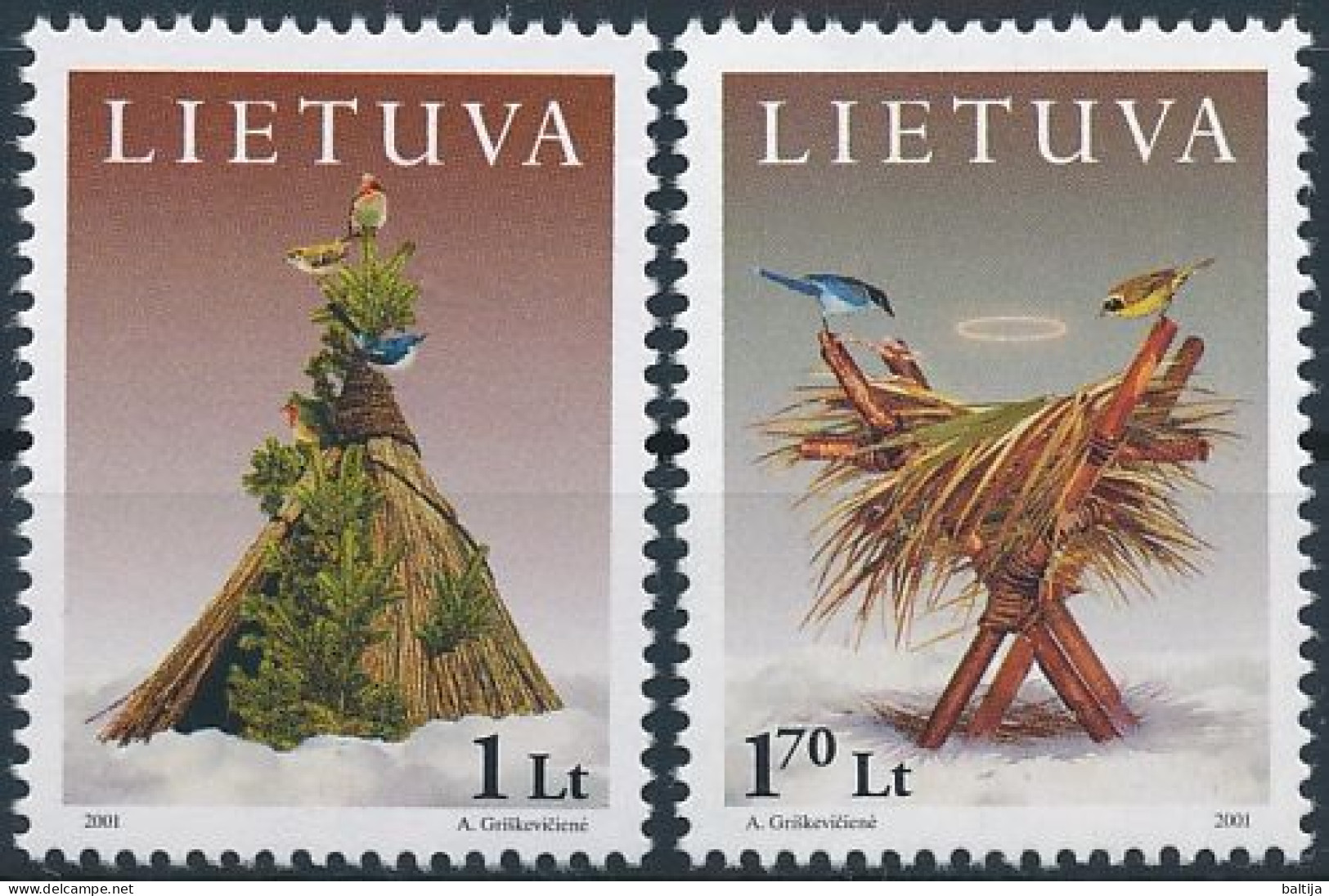 Mi 777-778 ** MNH / Christmas & New Year - Lithuania