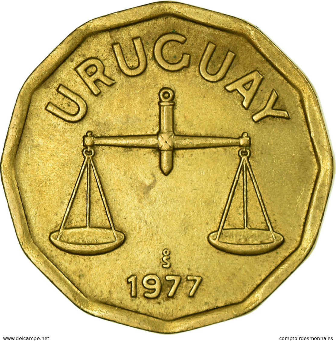 Monnaie, Uruguay, 50 Centesimos, 1977, Santiago, TTB, Aluminum-Bronze, KM:68 - Uruguay