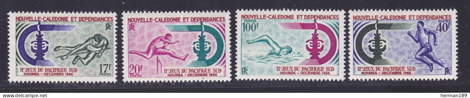 NOUVELLE CALEDONIE N°  332 à 335 ** MNH Neufs Sans Charnière, TB (D7473) Jeux Du Pacifique Sud - 1966 - Unused Stamps