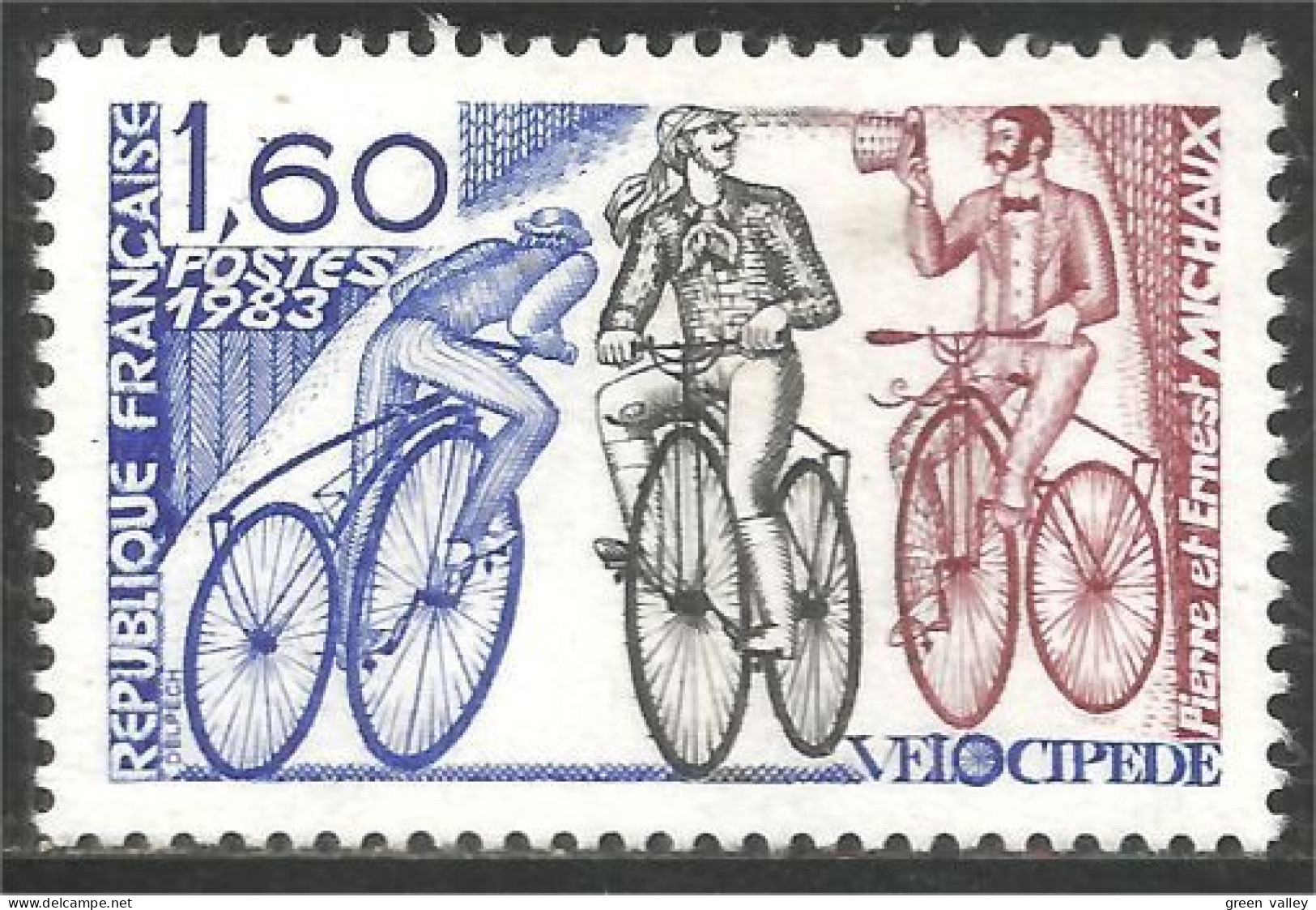 352 France Yv 2290 Vélocipède Michaux Bicycle Bicyclette Vélo Bicicletta MNH ** Neuf SC (2290-1b) - Wielrennen