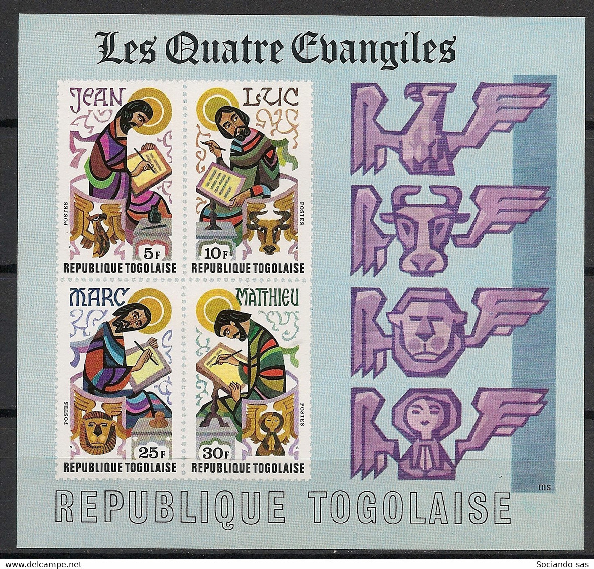 TOGO - 1978 - Bloc Feuillet BF N°YT. 115 - Les 4 évangiles - Neuf Luxe ** / MNH / Postfrisch - Togo (1960-...)