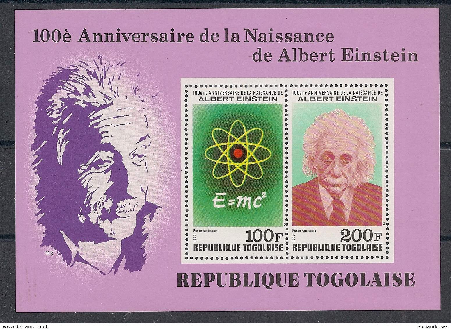 TOGO - 1979 - Bloc Feuillet BF N°YT. 127 - Einstein - Neuf Luxe ** / MNH / Postfrisch - Togo (1960-...)