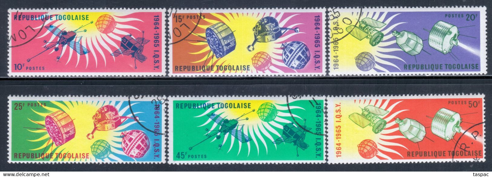 Togo 1964 Mi# 446-451 A Used - Intl. Quiet Sun Year / Space Satellites - Togo (1960-...)