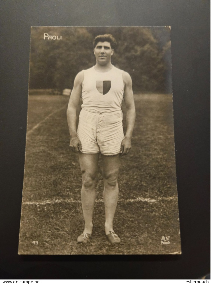 Carte Postale Ancienne Athlétisme Raoul Paoli Lancer De Poids - Leichtathletik