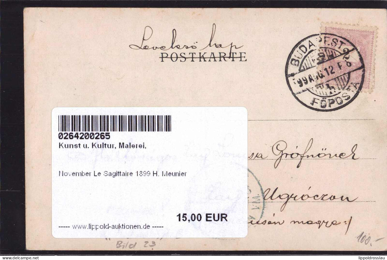Gest. November Le Sagittaire 1899 H. Meunier - Sonstige & Ohne Zuordnung