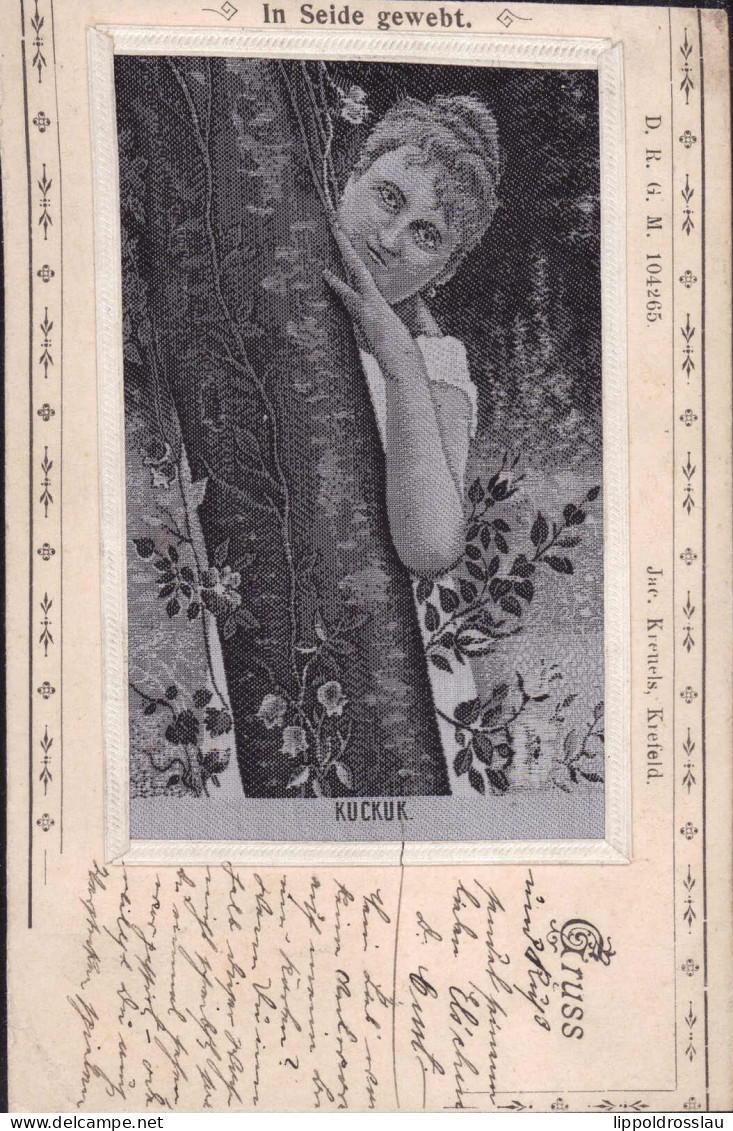 Gest. Seidenwebkarte Kuckuk 1899, EK 1,2 Cm - Zonder Classificatie