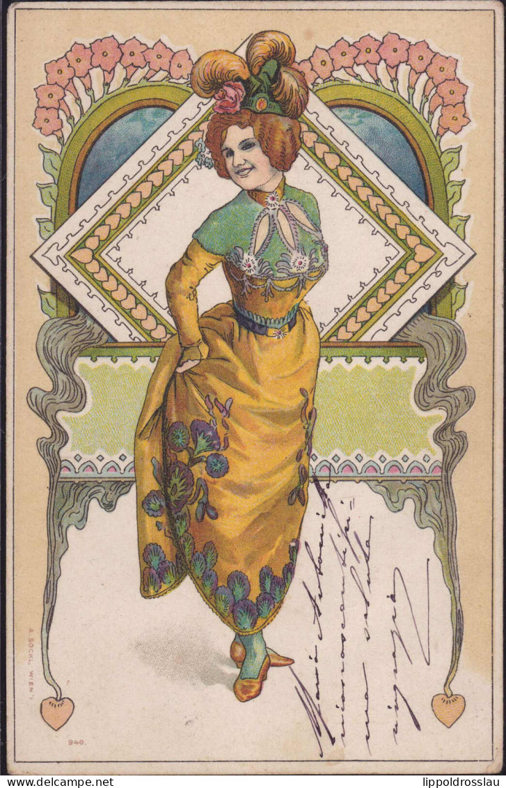 Gest. Feine Dame Sign. A. Sockl Wien 1902 - Andere & Zonder Classificatie