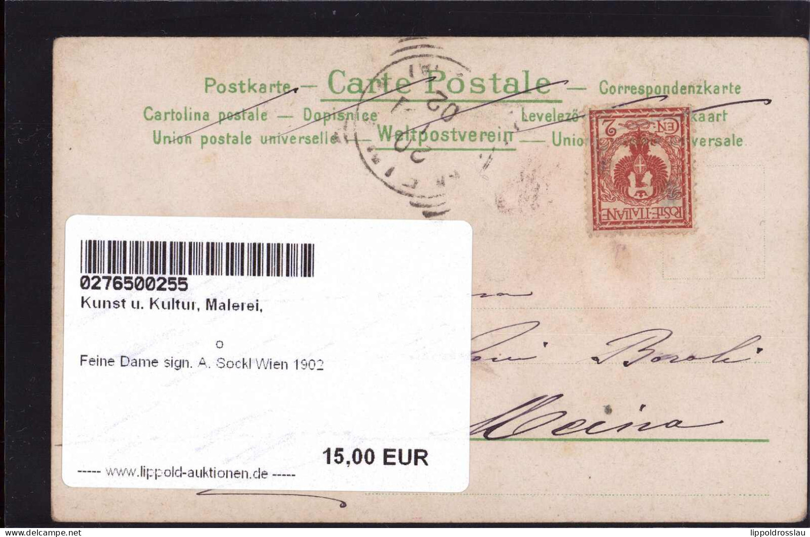 Gest. Feine Dame Sign. A. Sockl Wien 1902 - Sonstige & Ohne Zuordnung