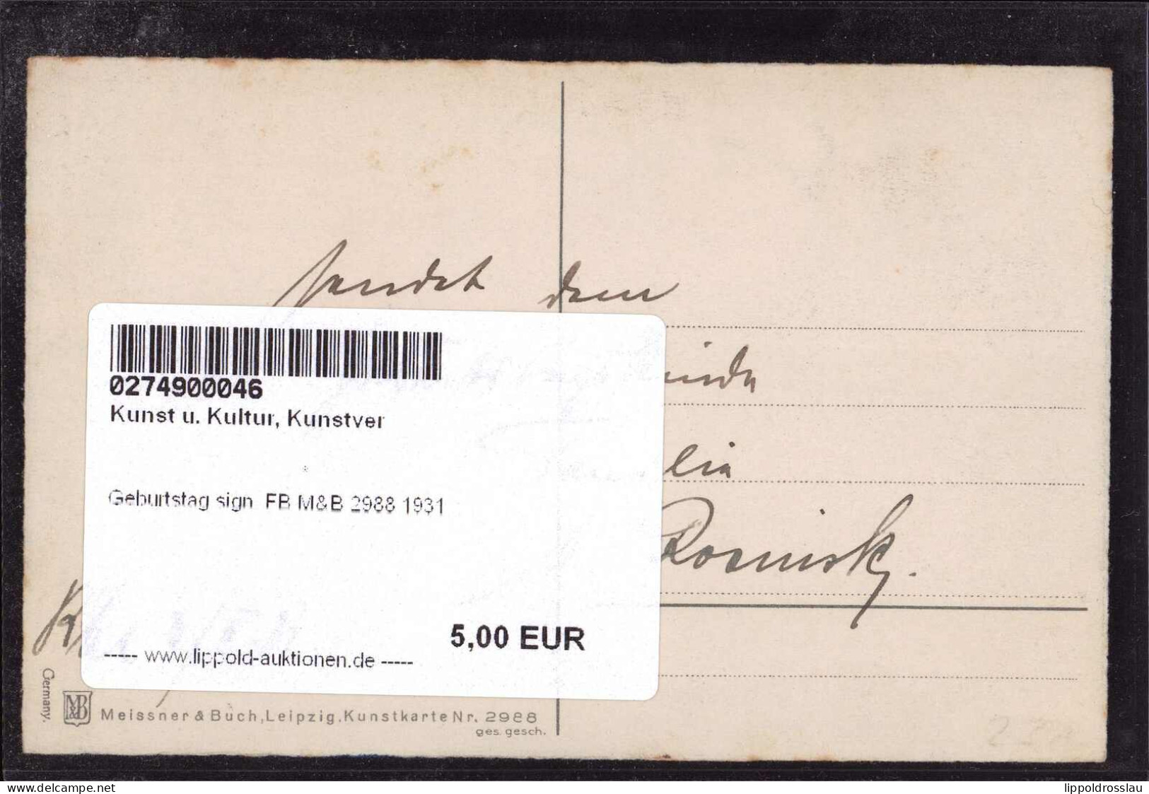 * Geburtstag Sign. FB M&B 2988 1931 - Other & Unclassified