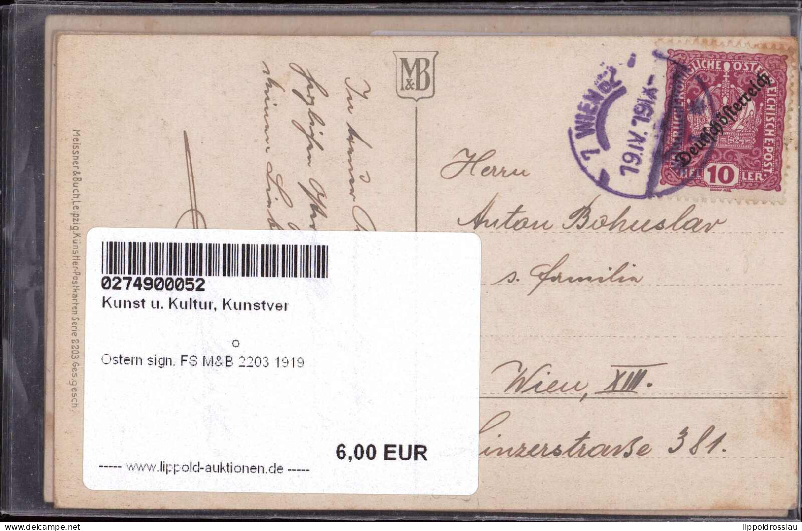 Gest. Ostern Sign. FS M&B 2203 1919 - Other & Unclassified