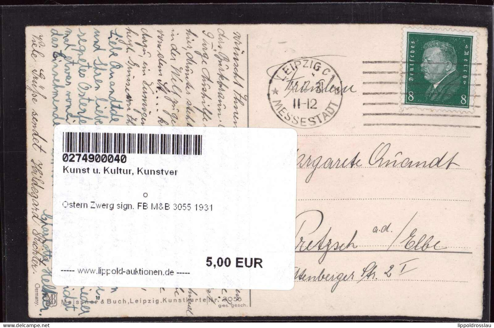 Gest. Ostern Zwerg Sign. FB M&B 3055 1931 - Altri & Non Classificati
