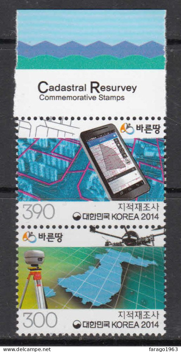 2014 South Korea Survey Maps Drone Complete Pair MNH - Korea (Zuid)