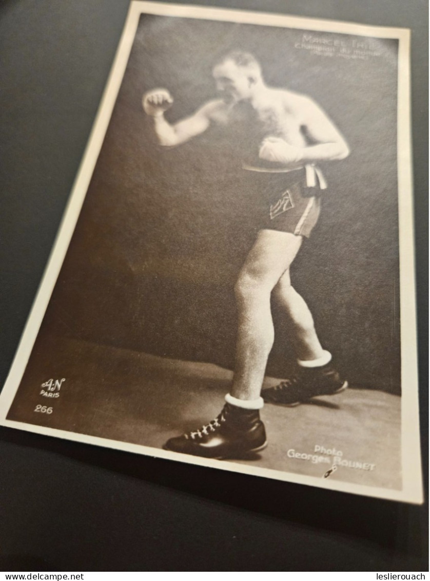 Carte Postale Ancienne Boxe Marcel Thil Champion Du Monde Poids Moyen - Pugilato