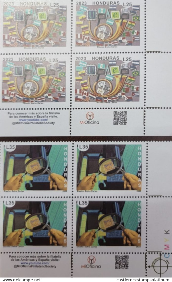 O) 2023 HONDURAS, AMERICA UPAEP, PHILATELY AND THE POSTAL STAMP, STAMPS AND SYMBOLS, BLOCK MNH - Honduras