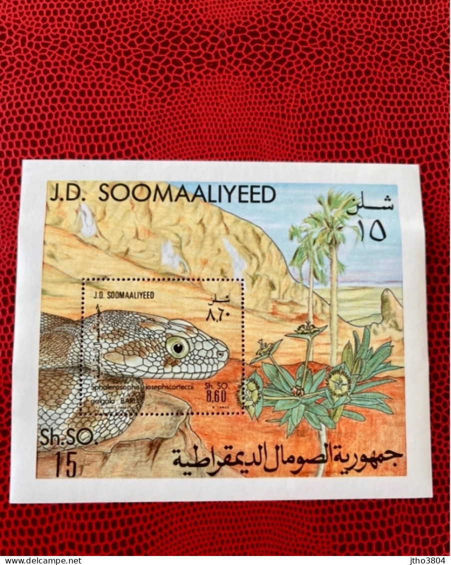 Somalie 1982 Bloc 1v Neuf MNH ** Mi BL 13 YT BF 12 Reptil Serpiente Reptile Serpent Rettile Schlange Somalia - Serpenti