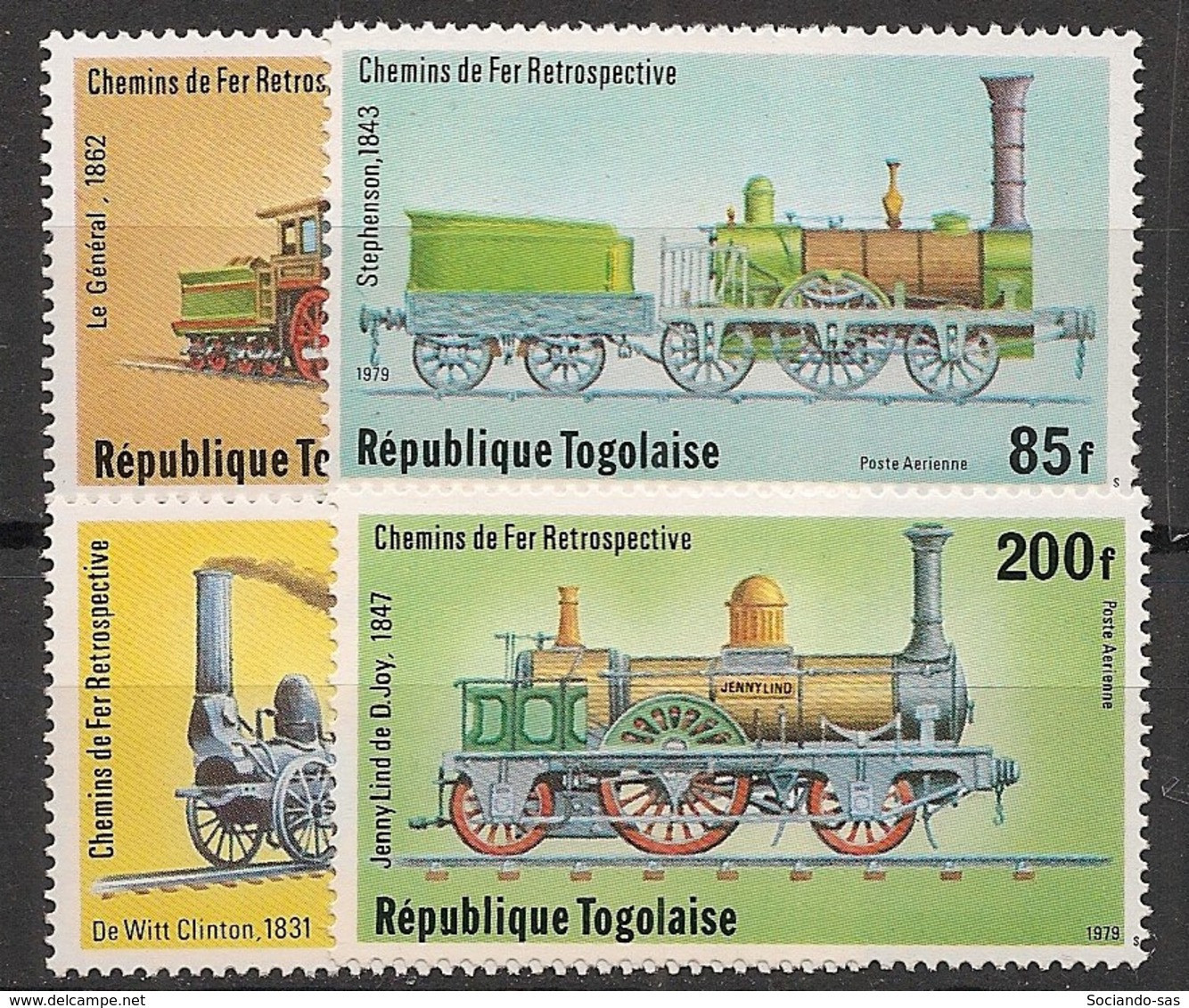 TOGO - 1979 - Poste Aérienne PA N°YT. 390 à 393 - Trains - Neuf Luxe ** / MNH / Postfrisch - Togo (1960-...)