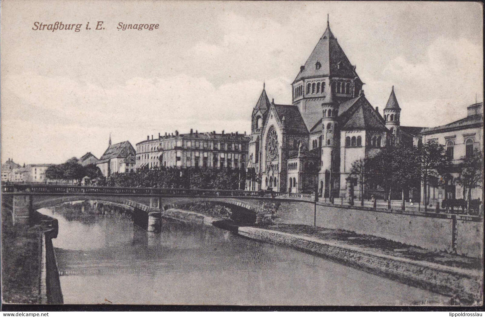 Gest. Straßburg Synagoge, Feldpost 1917 - Jewish