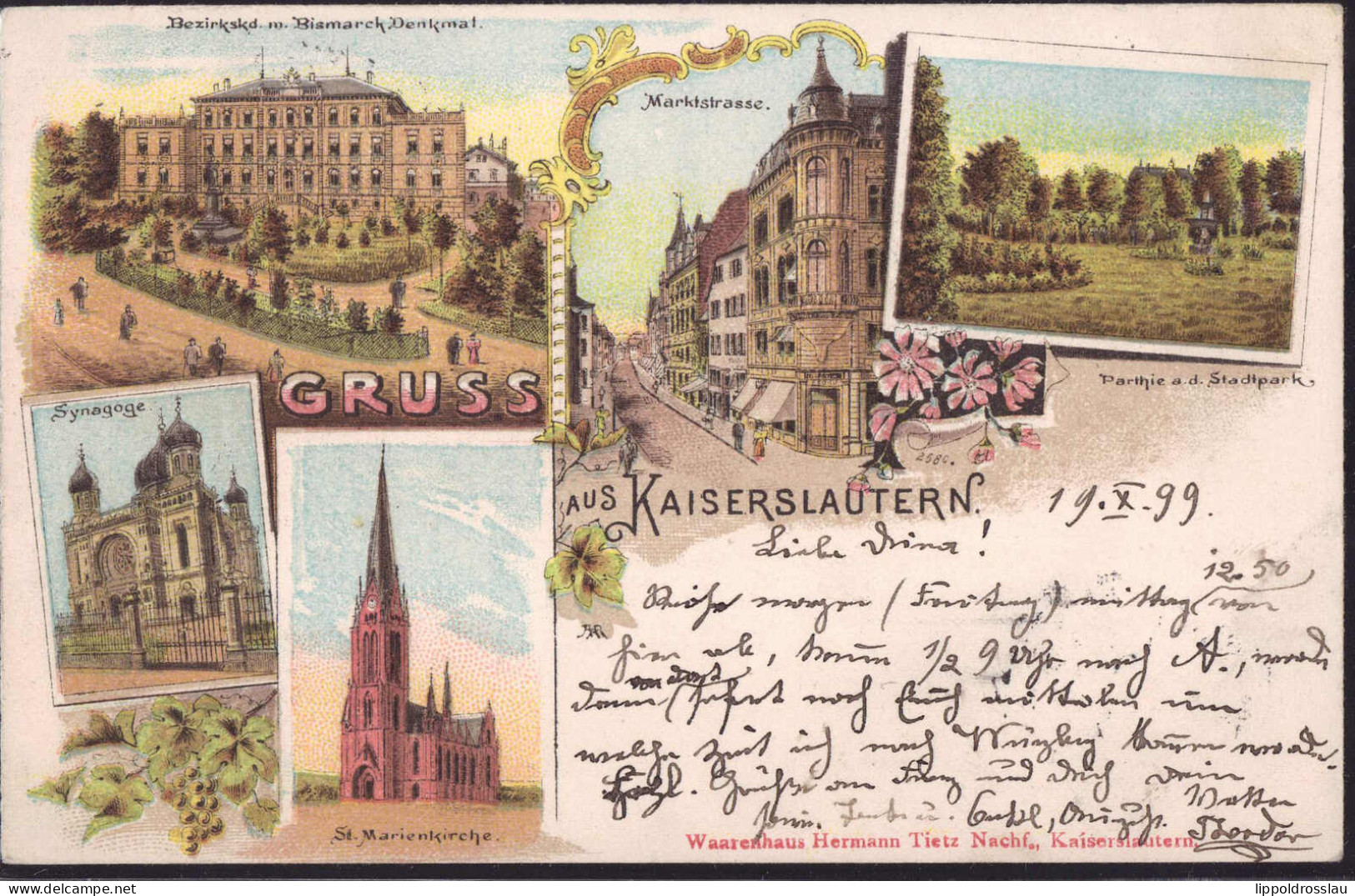 Gest. Kaiserslautern Synagoge 1899 - Judaika