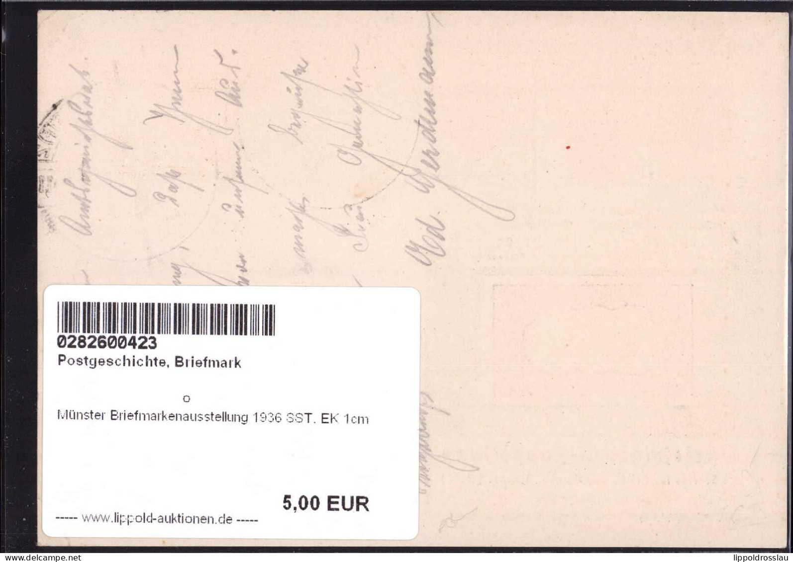 Gest. Münster Briefmarkenausstellung 1936 SST, EK 1cm - Timbres (représentations)