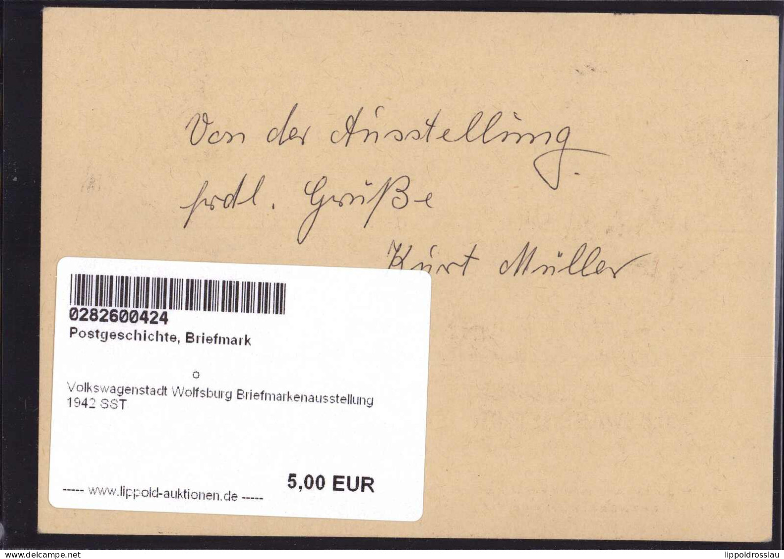 Gest. Volkswagenstadt Wolfsburg Briefmarkenausstellung 1942 SST - Timbres (représentations)