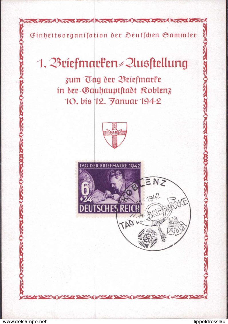 Gest. Koblenz Briefmarkenausstellung 1942 SST - Briefmarken (Abbildungen)