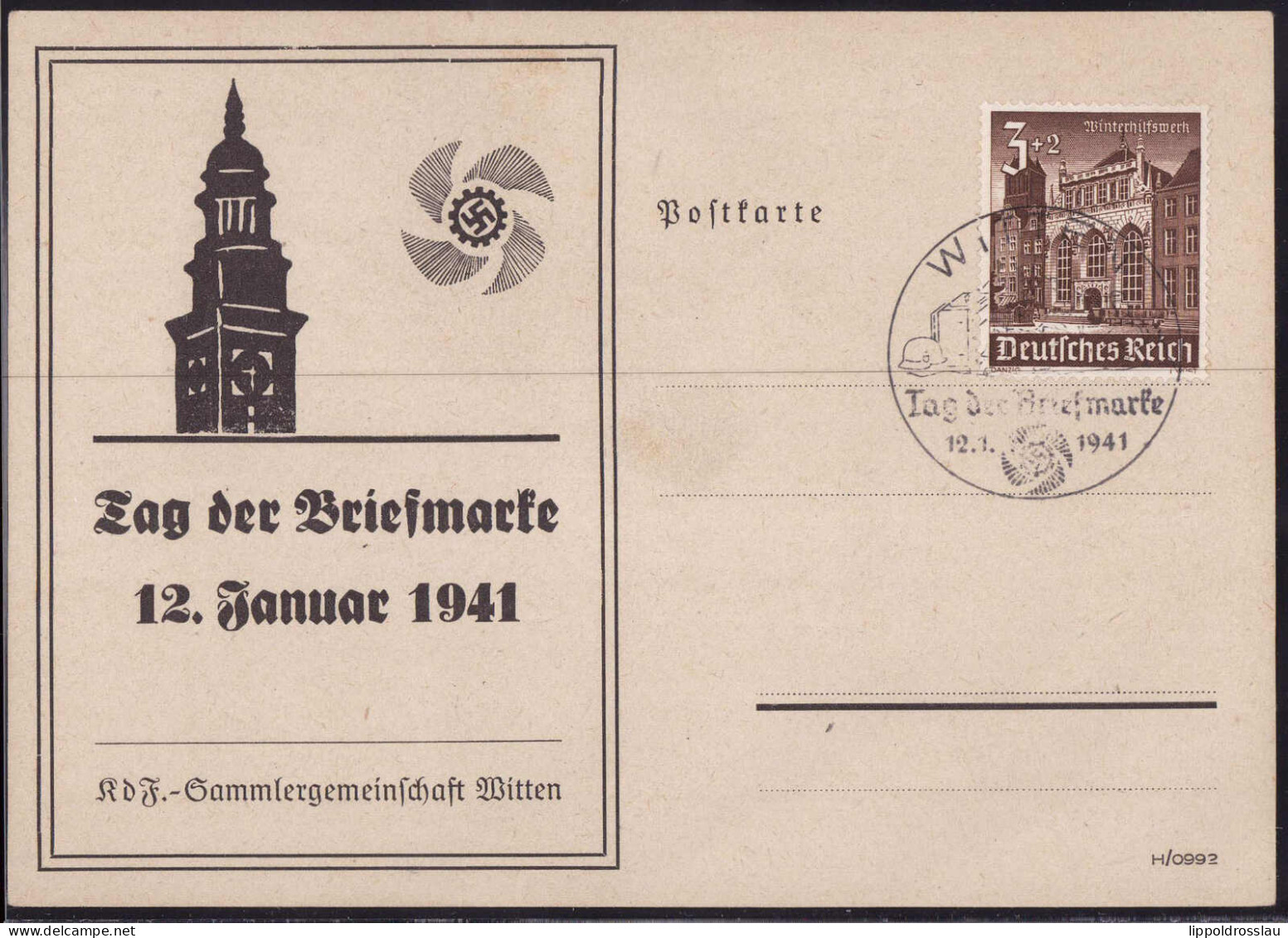 Gest. Witten Briefmarkenausstellung 1941 SST - Timbres (représentations)