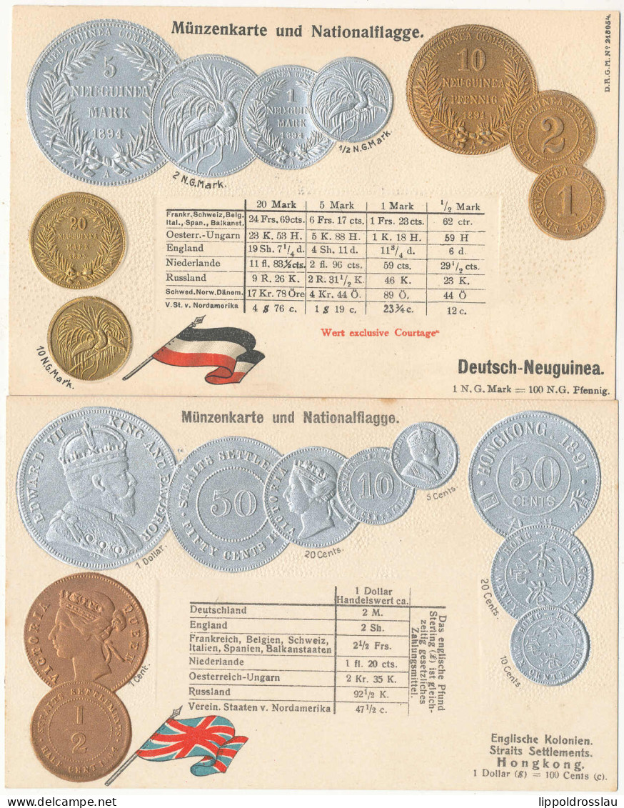 * Münzen Konvolut Von 26 AK's Alles Prägekarten - Monnaies (représentations)
