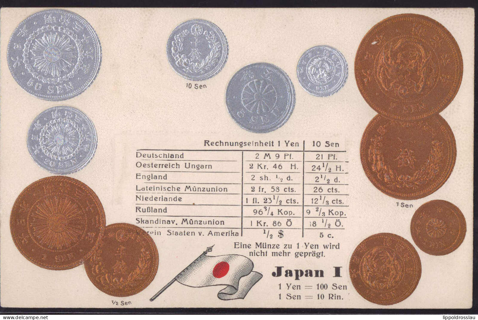 * Münzen Japan I, Prägekarte - Coins (pictures)