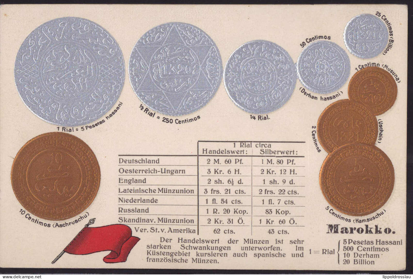 * Münzen Marokko, Prägekarte - Coins (pictures)