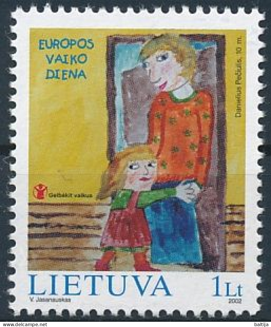 Mi 806 ** MNH / European Children's Day, Mother With Child, Drawing By Danielius Pečiulis - Lithuania