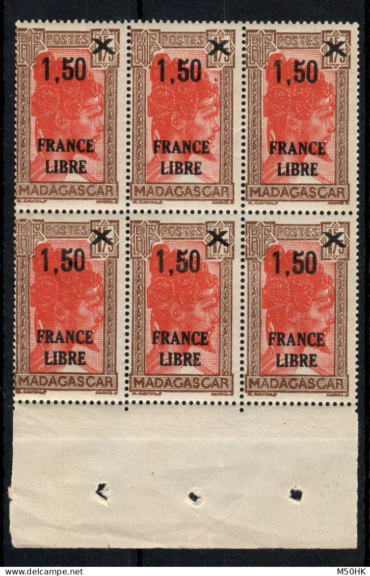 Madagascar - France Libre YV 262 N** MNH Luxe En Bloc De 6 BdF , Cote 18++ Euros - Ongebruikt