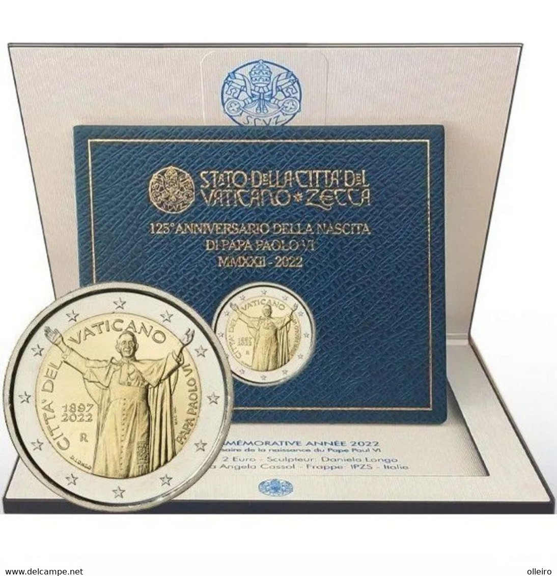 Vaticano Vatikan Vatican 2022 2 EURO 125° Nascita Di Papa Paolo VI In Versione FDC In Astuccio Originale - Vaticano (Ciudad Del)